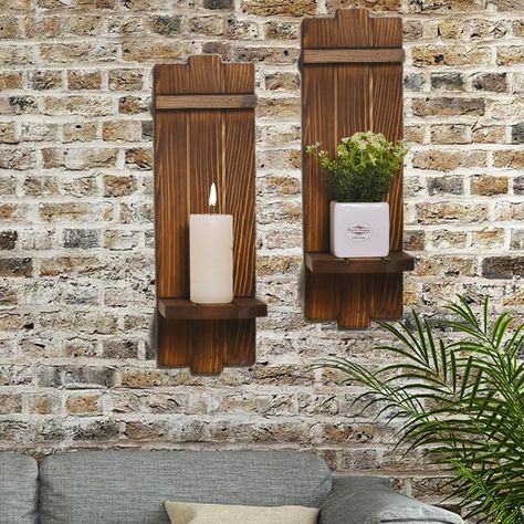 Large Wall Candle Holders, Wooden Wall Candle Holders, Farmhouse Candle Holders, Wall Candle Holder, Rustic Wall Hangings, Farmhouse Candles, Wall Candle, Floating Candle, Living Wall Decor