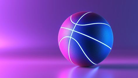 Photo basketball ball with glowing lines... | Premium Photo #Freepik #photo #cyberpunk-background #cyberpunk #blue-neon #retro-futuristic Neon Light Background, Photo Basketball, Basketball Ball, Pink Neon, Light Background, Blue And Pink, Premium Photo, Basketball, Neon