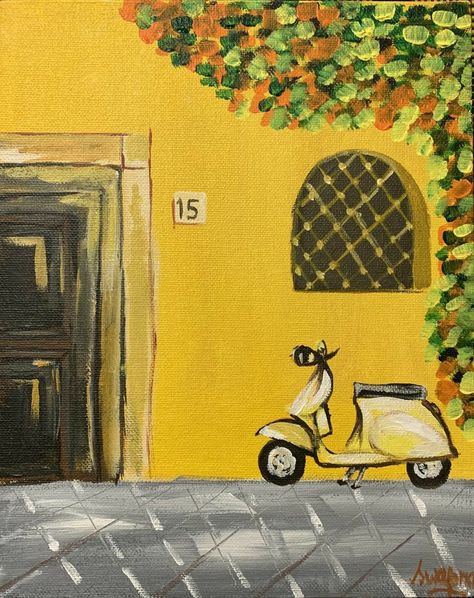 Paintings With Yellow Background, Nostalgic Painting Ideas, Yellow Aesthetic Painting Ideas Canvas, Europe Painting Easy, Paintbook Ideas, Painting Ideas On Canvas Yellow, Yellow Drawing Aesthetic, Yellow Painting Ideas On Canvas, Yellow Aesthetic Painting