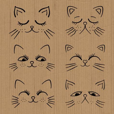 Adorable Cute Cat Face Vector Line Art by Prawny | TPT Cat Face Doodle, Outlined Pictures, Doodle Animals, Printing Templates, Cat Face Drawing, Felt Cats, Vector Line Art, Cute Cat Face, Cat Embroidery