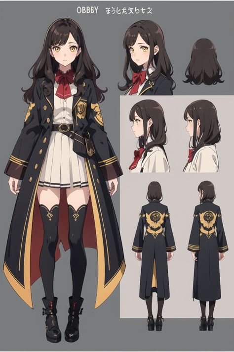 Female Uniform Design, Character Design Uniform, Magic Academy Uniform Design, Magic Uniform Design, Fantasy Academy Uniforms, Magic School Aesthetic Uniform, Fantasy Schools Of Magic Uniforms, Academy Uniform Design, Fantasy Scholar Outfit