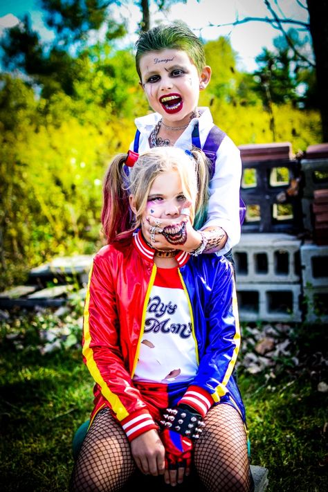 Harly Quinn And Joker Halloween Costumes, Jared Leto Joker Costume, Harley Quinn Kids, Joker Und Harley Quinn, Harley Quinn Halloween Costume, Jared Leto Joker, Joker Harley Quinn, Harley Quinn Halloween, Vampire Costumes