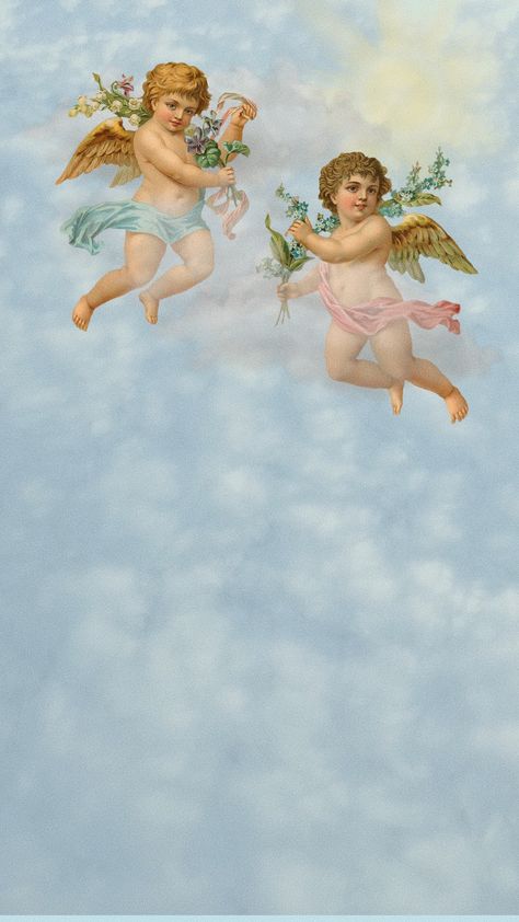 clouds & cherubs wallpaper with Sunny VSCO filter Cherub Art, Cherub Tattoo, Angel Wallpaper, Angel Drawing, Rennaissance Art, Art Iphone Case, Beauty Wallpaper, Home Trends, Instagram Blog