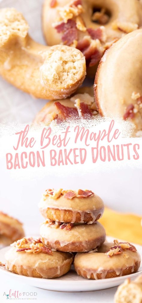 Maple Bacon Donut, Country Cafe, Maple Donuts, Donuts Recipes, Bacon Donut, Breakfast Donuts, Breakfast Bacon, Baked Breakfast, Breakfast Recipies