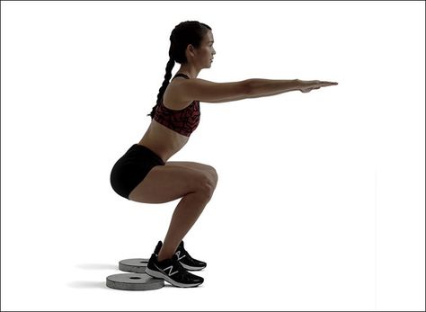 Heel-Elevated Squat http://www.runnersworld.com/strength-training/exactly-how-to-use-squats-to-lose-weight-run-faster-and-reduce-back-pain/slide/6 Elevated Squats, Phomemo Printer, Benefits Of Squats, Bench Press Program, Chemistry Notes, Runner's World, Squat Workout, Run Faster, Runners World