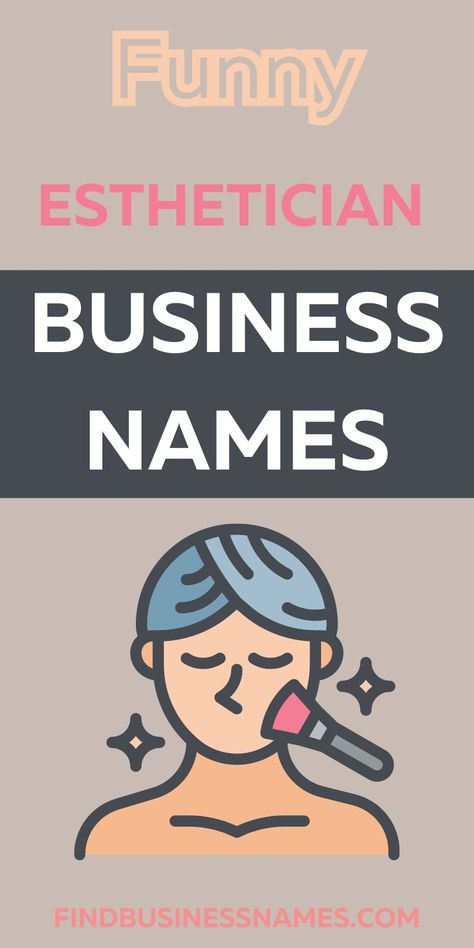 Pinning down the perfect name for your skincare business? 

Check out these funny esthetician business names to add a touch of humor and charm to your brand. 

Make your clients smile before they even book an appointment! 

#FunnyEstheticianBusinessNames Esthetician Instagram Usernames, Names For Esthetician Business, Esthetician Names Ideas Instagram, Instagram Names For Estheticians, Esthetician Names Ideas Unique, Esthetician Instagram Name, Esthetician Names, Esthetician Business Name Ideas, Esthetician Names Ideas