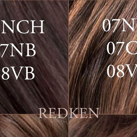 Muriel Dee on Instagram: "The color brown, I realized, is anything but nondescript. It comes in as many hues as there are colors of earth, which is commonly presumed infinite 🤎    I hope these @redken #shadeseqformulas inspire you!   Save for later 🤎  #k18results #k18partner  #wheatonsalon #wheatonhair #modernsalon100 #Wheatonstylist #wheatoncolorist #salonlofts  #btcscrollstoppers #smallbusiness #wheatonblondes #balayagechicago #chicagobalayage #redkenformula #balayageombrehair #chicagoblonde #babylightsblonde #wheatonil #shadeseqformulas #brunetteformulas #brunettebalayage" Level 7 Shades Eq Formulas Brown, Redken Shades Color Chart, Redken Shades Chocolate Brown Formula, Redken Color Gels Brown Formulas, Brown Color Formulas, Teddy Bear Brown Hair Color Formula, Caramel Shades Eq Formula, Light Brown Hair Formula, Redken Caramel Toner Formula