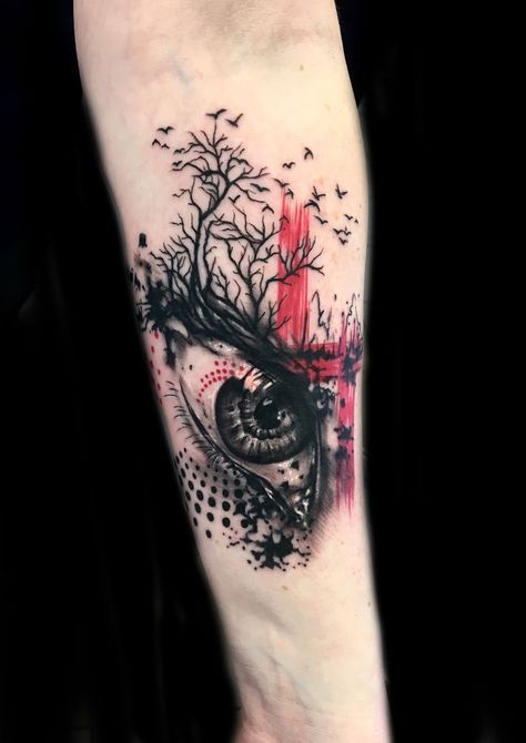 a trash polka style eye done by our new resident artist Chris who you can find on Instagram at Chris_stach_tattoo. Chris is taking bookings from early Feb so if you are interested feel free to get in touch and I will see what we we can do for you!! #trash #trashpolka #polkatrash #abstract #art #tattoo #eyetattoo Trash Polka Eye Tattoo, Trash Polka Sleeve, Tattoo Trash, Abstract Art Tattoo, Trash Polka Tattoo, Trash Polka, Sleeves Ideas, Realism Tattoo, Eye Tattoo