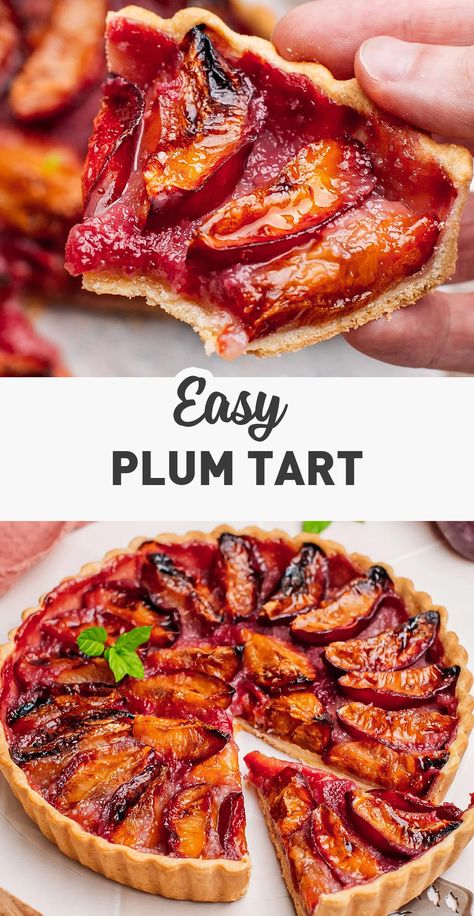 Plum Tart Recipes Ina Garten, Vegan Plum Tart, Italian Plum Tart, Plum Desert Ideas, Plum Tart Recipes Simple, Black Plum Recipes, Frozen Plum Recipes, Vegan Plum Recipes, Plum Recipes Vegan