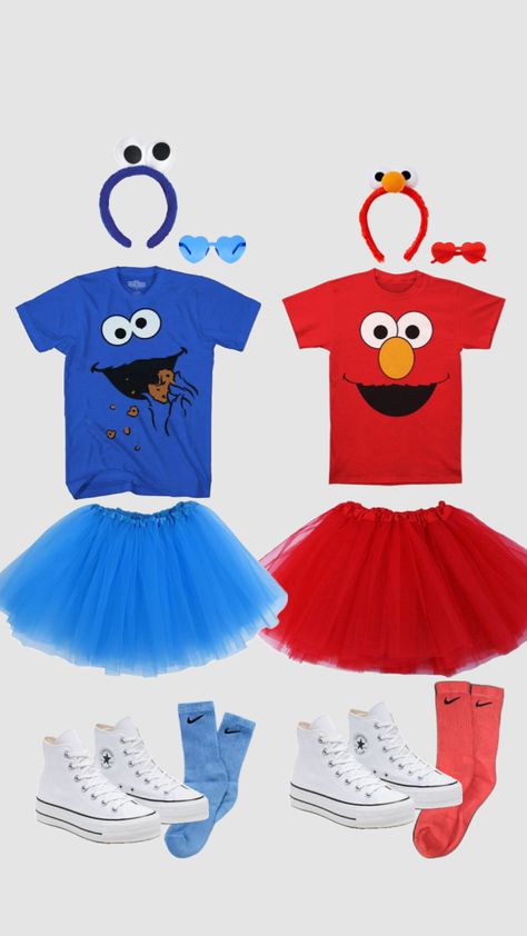 twinsiesssss Twin Day Outfits, Taylor Swift Halloween Costume, Cookie Monster Costume, Twin Day, Cute Group Halloween Costumes, Classy Halloween Costumes, Matching Halloween Costumes, Duo Costumes