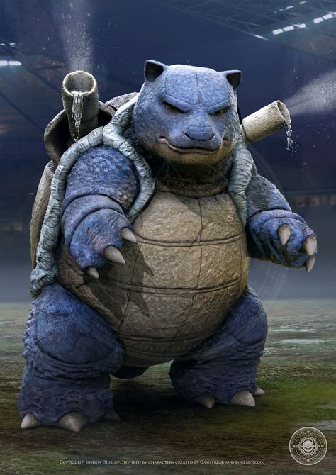 ArtStation - Blastoise 2, Joshua Dunlop Joshua Dunlop Pokemon, Pokemon Realistic Real Life, Joshua Dunlop, Pokémon Images, Realistic Pokemon, Chipmunks Movie, Pokemon Live, Pokemon Blastoise, Pokemon In Real Life