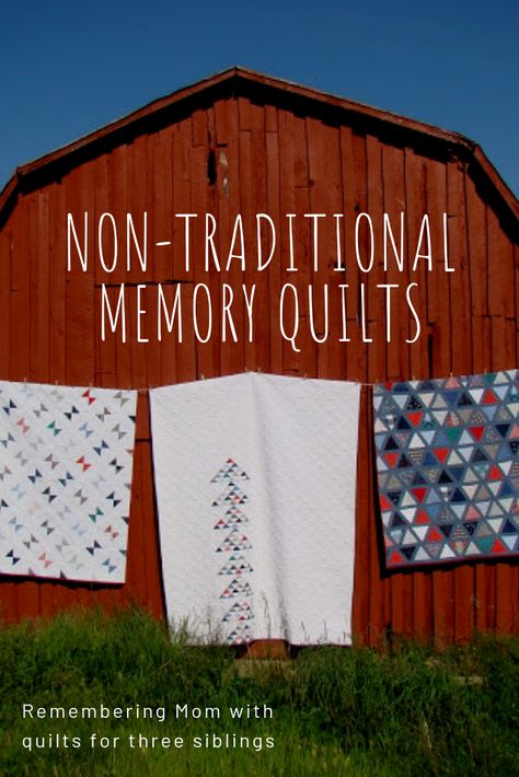 Memory Quilt From Shirts, Modern Memory Quilt, Quilts Made From Loved Ones Clothing, Memory Quilt Ideas Old Shirts, Memory Quilt Patterns Free, Memory Sewing Projects, Quilt From Old Shirts, Memory Gifts From Clothing, Memorial Quilts From Clothes