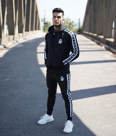 Tape Panel Tracksuits landing next week in 3 colours 🔥🔥 #SNRS #Streetwear #Tracksuits Clothing Styles Streetwear, Tracksuit Style, Statement Sneakers, Men's Shirts And Tops, Track Suits, Track Suit Men, Guys Clothing Styles, Tracksuit Jacket, Jogging Pants