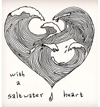 Saltwater Heart by Jon Foreman Jon Foreman, Ocean Drawing, Quotes Canvas, Airplane Flight, Lyric Tattoos, Mermaid Life, Nature Drawing, Canvas Quotes, Heart Logo