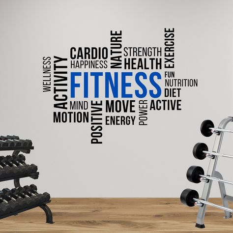 Fitness Words, Gym Wall Stickers, Muscle Structure, Gym Design Interior, Fitness Motivational, Office Wall Decals, Fitness Home, Muscle Anatomy, Home Gym Design