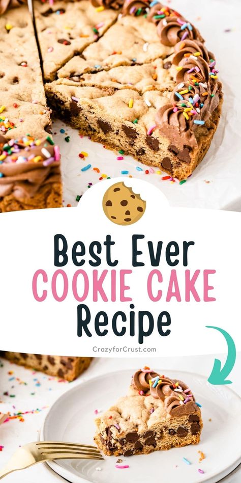 Cookie Cake Recipe Easy, Homemade Cookie Cakes, Chocolate Chip Cookie Cake Recipe, Popular Cookies, Cake From Scratch, Chocolate Cake Cookies, Chocolate Chip Cookie Cake, Cookie Cake Birthday, Easy Chocolate Chip Cookies