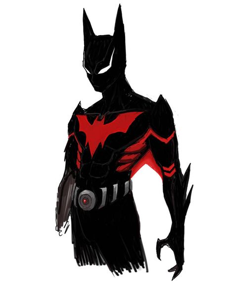 Batman Costume Concept Art, Bat Man Beyond, Batman Beyond Fan Art, Fan Made Batman Suits, Batman Design Ideas, Batman Fan Design, Batman Beyond Design, Batman Beyond Concept Art, Batman Beyond Redesign