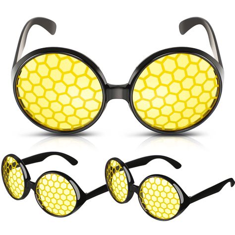 PRICES MAY VARY. Rich in Quantity: the package comes with 3 pieces Halloween bee glasses, suitable for most teenagers, adults to wear, enough quantities can well satisfy your daily wearing demands Multiple Usages: our funny bee costume glasses for adults are versatile for various occasions, such as Halloween costume parties, birthday parties, role play games, animal theme parties, and more, which can bring you a lot of fun, making your costume more realistic Sturdy to Use: bee costume accessorie Honey Bee Costume, Halloween Bee, Bee Glasses, Costume Glasses, Glasses Funny, Bee Costume, Yellow Bee, Cosplay Accessories, Kids Halloween