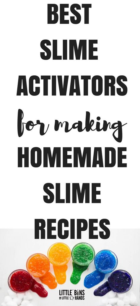 Making homemade slime recipes is all about having the right slime activator and of course the right glue. I am going to share with you my favorite slime activator list to get you started, and I will share some tips for making the easiest slime ever with these different slime activators. We want you to have all the slime making info you need right at your finger tips. Diy Activator For Slime, Activators For Slime, Diy Slime Activator, Slime Activator Recipes, How To Make Activator For Slime, Activator For Slime, Liquid Starch Slime, Science Corner, Borax Slime Recipe