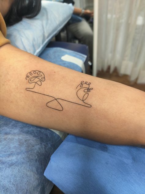 #hearttattoo #braintattoo #heartbrain #balancetattoo #balance #lineart #linearttattoo Heart And Mind Tattoo, Mind Tattoo, Brain Balance, Balance Tattoo, Brain Tattoo, Heart And Brain, Mandala Tattoos, Heart Brain, Line Art Tattoos