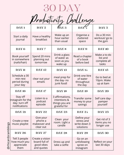 30 Day Transformation Challenge, Bullet Journal Topics, Reboot Your Life, Being More Productive, 2024 Bujo, Productive Lifestyle, Productivity Challenge, Spring Challenge, 30 Challenge