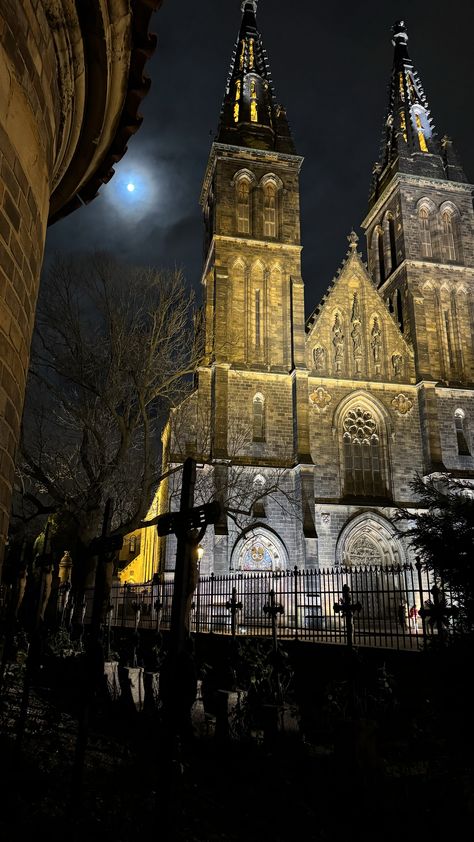 Prague At Night, Prague Czech, Prague, Cemetery, Travel