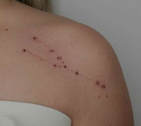 Small Taurus constellation tattoo Constellation Tattoo Taurus, Constellation Tattoo Placement, Taurus Star Constellation Tattoo, Zodiac Tattoos Taurus, Taurus Star Constellation, Dainty Tats, Taurus Zodiac Tattoo, Taurus Tattoo Designs, Tattoo Taurus