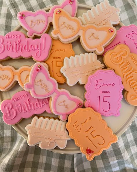 Birthday cookies for Emme 🩷🧡 . . . #echuca #echucacookies #echucaevents #birthday #pink #orange #cookies #birthdaycookies Hot Pink Cookies, Pink And Orange Cookies, Pink Cookies Decorated Birthday, Pink Birthday Cookies, Custom Birthday Cookies Women, 23 Birthday, Orange Cookies, 23rd Birthday, Cookie Inspiration