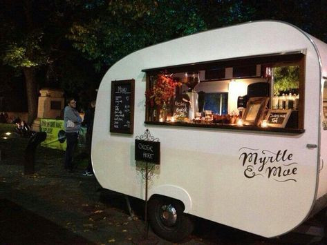 This is a nice simplistic design on the outside and a colorful interesting interior. Mobile coffee stand. Last pinner said, "Myrtle and Mae coffee truck" Food Truck Design Interior, Foodtrucks Ideas, Mobile Cafe, Food Vans, Coffee Van, Food Van, Best Food Trucks, Mobile Food Trucks, Retro Caravan