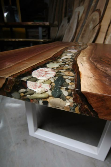 Rock Table, Epoxy Wood Table, Wood Resin Table, Wood Table Design, Kabinet Dapur, Epoxy Resin Table, Into The Wood, Woodworking Table, River Table