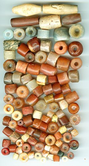 Neolithic beads, 5,000 - 3,000 years B.C. Neolithic Tools, Ancient Beads, Ancient Jewellery, Woodworking Projects For Kids, Indian Artifacts, Prehistoric Art, African Trade Beads, Tropical Party, Ancient Jewelry