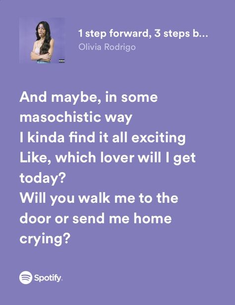 1 Step Forward 3 Steps Back Lyrics, 1 Step Forward 3 Steps Back, Olivia Rodrigo Spotify Lyrics, Olivia Rodrigo Spotify, Sour By Olivia Rodrigo, Casually Cruel, Olivia Lyrics, One Step Forward, Spotify Lyrics