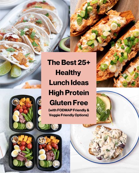 25+ Healthy Lunch Ideas High Protein, Gluten Free - Pretty Delicious Life High Protein Low Fodmap Vegan, Protein Based Lunch Ideas, Healthy Lunch Ideas High Protein, Gluten Free High Protein Meals, Low Fodmap Meal Prep, High Protein Gluten Free Meals, Lunch Ideas High Protein, High Protein Lunch Ideas, High Protein Gluten Free