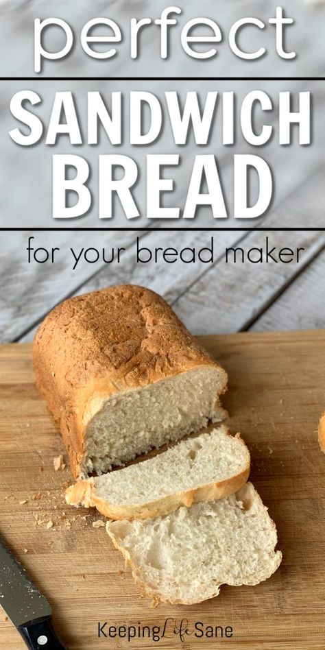 Sandwich Bread Recipe For Bread Machine, Easy Sandwich Bread, Sandwhich Bread, Easy Bread Machine Recipes, Pizza Easy, Easy Sandwich, Knead Bread Recipe, Bread Maker Recipes, Sandwich Bread Recipes