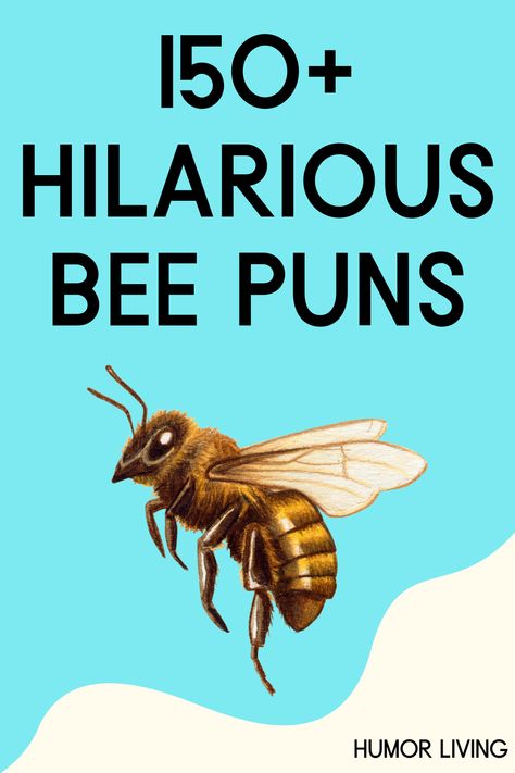 Bees are insects with wings. They’re crop pollinators, making them essential to Earth. Read the funniest bee puns for a good laugh. Cute Honey Bee Sayings, Funny Bee Pictures, Bee Words Quotes, Cute Bee Pictures, Honey Bee Sayings, Cute Bee Quotes, Bee Puns Funny, Bee Sayings Quotes, Bee Captions