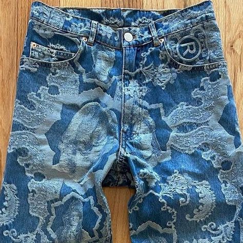 The Aggregator on Instagram: "🧞‍♂️AW 2020 Martine Rose 'Jacquard' Full Print Denim." Jeans On Jeans, Prestigious School, Freelance Design, Apparel Design Inspiration, Martine Rose, Rose Clothing, Denim Inspiration, Fashion D, Print Denim