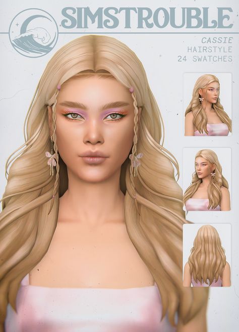 Cassie by simstrouble | simstrouble on Patreon Cassie Hair, The Sims 4 Cabelos, Die Sims 4, The Sims 4 Pc, Pelo Sims, The Sims 4 Packs, Sims 4 Mm Cc, Sims 4 Body Mods, Sims 4 Expansions