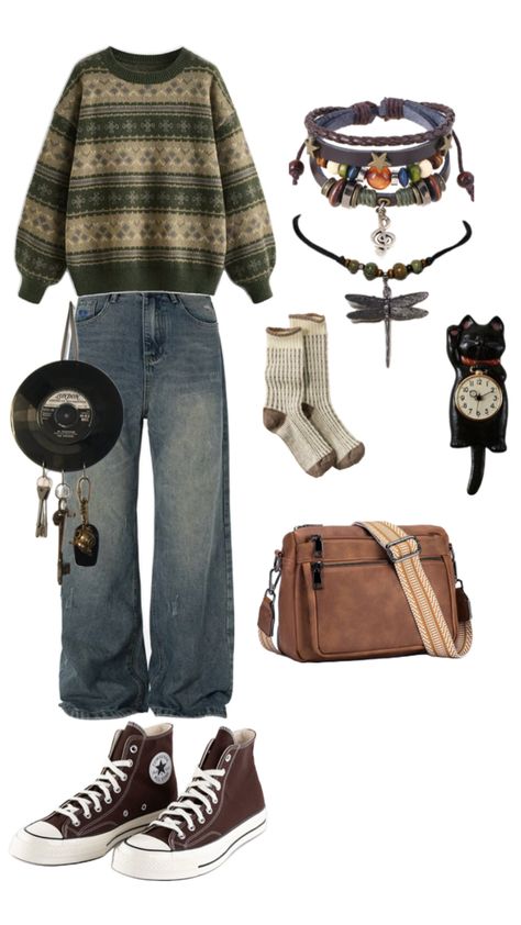 Green Grunge Outfit, Forest Aesthetic Outfit, Fairy Grunge Aesthetic Outfit, Aesthetic Downtown Girl, Outfits Aesthetic Grunge, Fall Autumn Aesthetic, Aesthetic Downtown, Fairy Grunge Aesthetic, Silly Clothes