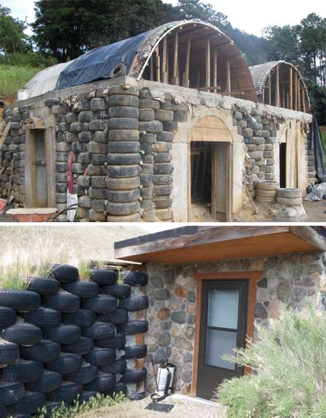 Recycled Building, Earth Bag Homes, Recycled House, Earthship Home, Earth Sheltered, Natural Homes, Underground Homes, Tyres Recycle, Old Tires