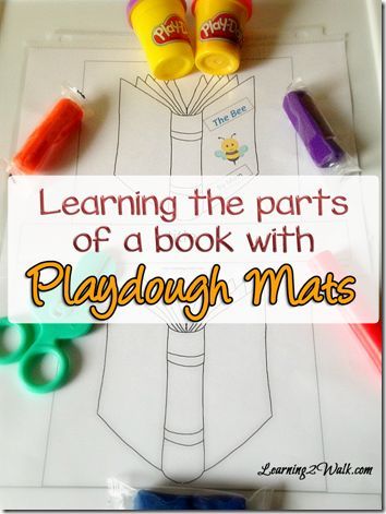 FREE! Learn Parts of a Book with Playdough Mats. This is SO CLEVER!! Preschool, Kindergarten, 1st grade, 2nd grade (homeschool, kids activities) Concepts Of Print, Print Awareness, Parts Of A Book, Dough Mats, Homeschool Lesson Plans, Kids Literacy, Balanced Literacy, Playdough Mats, Library Lessons