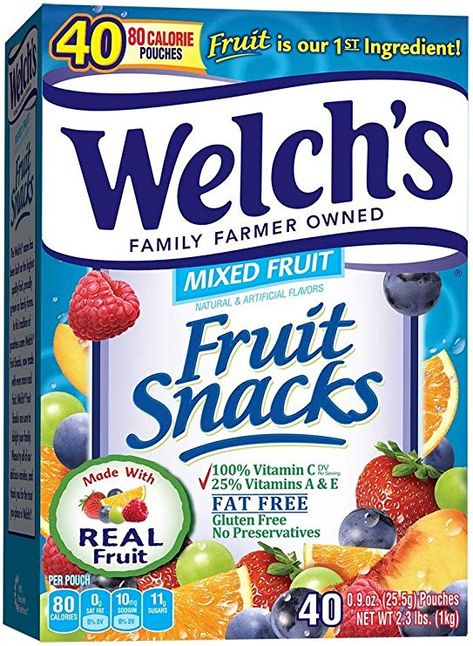 Welches Fruit Snacks, Yogurt Snacks, Box Print, Free Fruit, Fruit Mixes, No Bake Snacks, 10 Count, School Snacks, Mixed Fruit