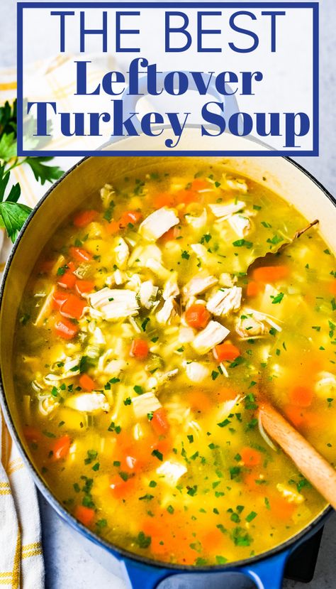 Turkey Alphabet, Best Turkey Soup, Easy Turkey Soup, Turkey Soup From Carcass, Turkey Stock Recipe, Homemade Turkey Soup, Turkey Vegetable Soup, Alphabet Pasta, Leftover Turkey Soup