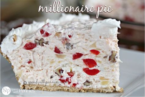 Watch how to make no-bake Millionaire pie Millionaire Pie Recipe, Millionaire Pie, Pizza Sugar Cookie, Viral Recipes, Cakes Recipes, Easy Pie, Eagle Brand, Easy No Bake Desserts, Baked Dessert Recipes