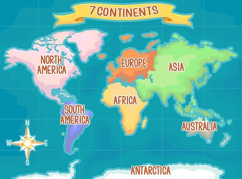 There are seven continents on our planet: Asia, Africa, North America, South America, Antarctica, Europe, and Australia. These landmasses form the world's geographical structure, each possessing features particular to themselves, biodiversity, culture, and economic significance. A continent is generally defined as a large, continuous, discrete mass of land separated from others by expanses of water. However, defining a continent is not always straightforward due to varying perspectives influe... Map Of Continents, World Map Continents, Asia Continent, Continents And Oceans, Countries And Flags, North Europe, Geography Map, Asia Map, North America Map