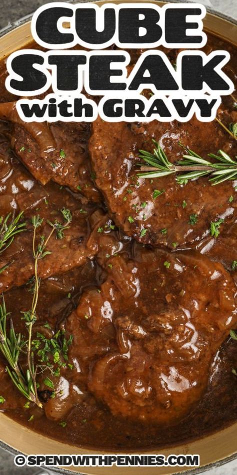 Cube Steaks And Gravy, Cubed Steak Recipes Easy, Beef Cube Steak Recipes, Cube Steaks, Steak And Gravy, Cube Steak And Gravy, Roasted Veggies In Oven, Cubed Steak, Balsamic Onions