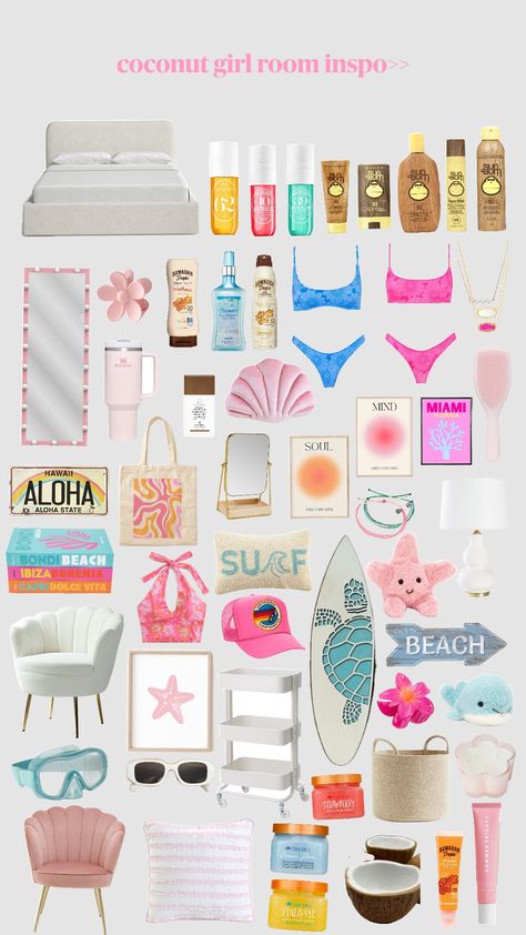 coconut girl room inspo >> 🥥🫶🏽🩷🌊 (Hope it's good) #coconut #coconutegirl #roominspo Kmart Room Decor Bedroom, Coconut Girl Aesthetic Room Decor, Coconut Girl Bedroom Aesthetic, Beach Girl Aesthetic Room Ideas, Coconut Room Aesthetic, Coconut Bedroom, Basic Aussie Girl Room, Coconut Girl Bedroom, Coconut Girl Room Decor