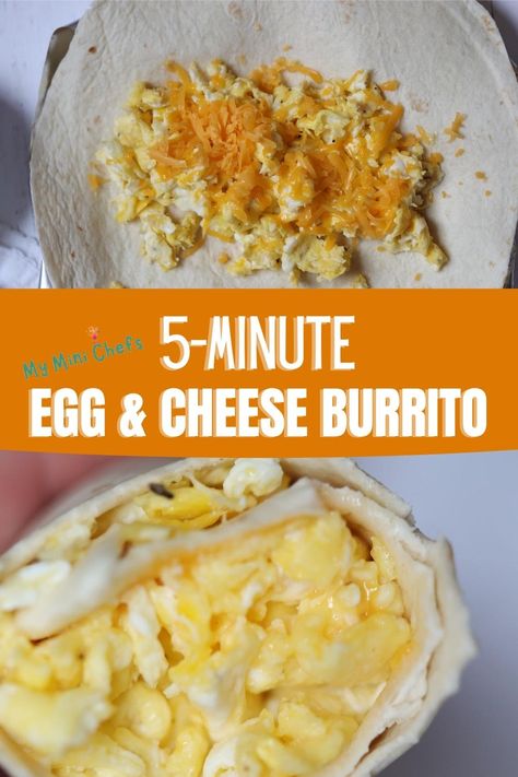 Breakfast Burritos No Meat, Egg Wrap Recipes Breakfast Burritos, Eggs Burrito Breakfast, Diy Breakfast Burritos, Breakfast Egg Burritos, Egg Burrito Recipe, Easy Egg Recipes For Lunch, Cheese Sauce For Breakfast Burritos, Healthy Egg Recipes For Lunch