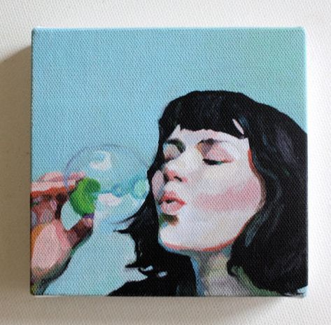 Tiny Canvas, Blowing Bubbles, Arte Inspo, Art Et Illustration, Art And Illustration, Canvas Art Painting, Abstract Artists, Modern Art Abstract, Art Paint