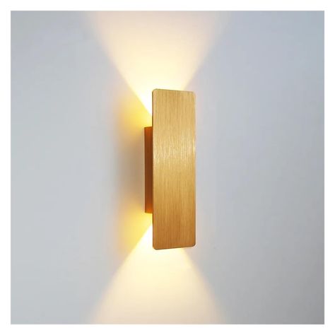 Artistic Lighting, Wall Lights Living Room, Wall Lamps Bedroom, Led Wall Lamp, Aluminum Wall, Living Room Wall, Ambient Lighting, Home Lighting, Black And Gold