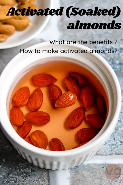 soaked almonds or activated almonds in a bowl Soaked Almonds Benefits, Benefits Of Almonds, Mezze Platter, Almond Snack, Almonds Recipe, Soaked Almonds, Almond Benefits, Health Drinks, Almond Nut